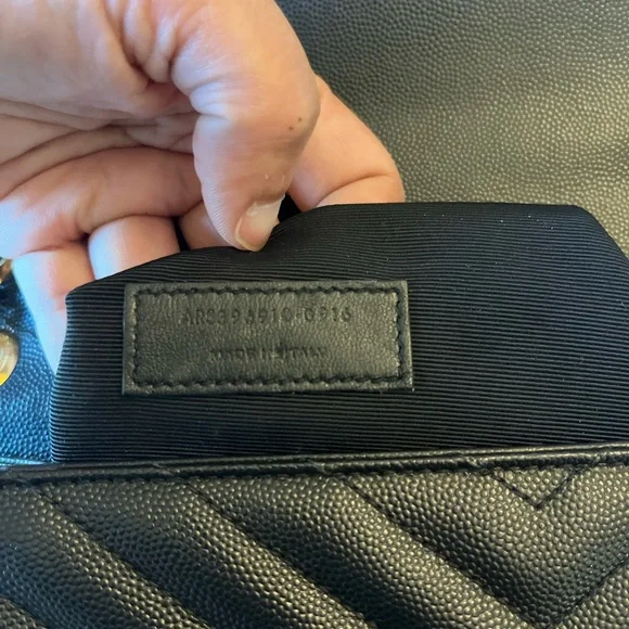 Saint Laurent Black Large Chevron Envelope Crossbody - Picture 11 of 16